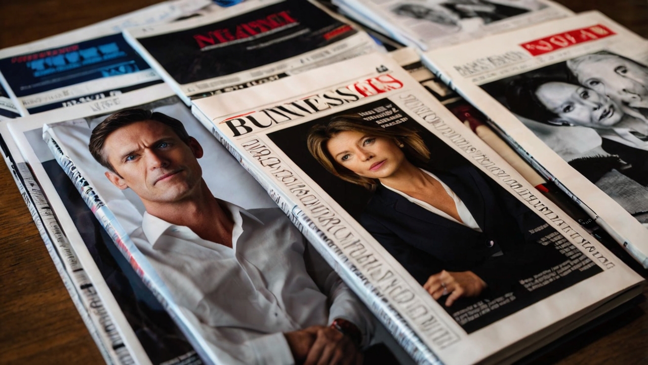 Business professionals reviewing TrueNorth Insight magazine